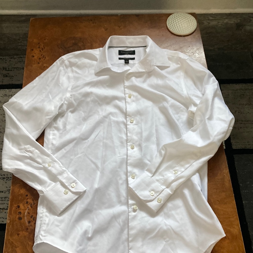 Banana Republic Mens White Button Down Size Small